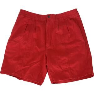 Zeppelin Vintage 90s Mens Red Pleated Front Casual Shorts Cotton Blend Sz XL